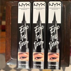 BNIB 3x NYX Professional Makeup Epic Ink Liner - Black